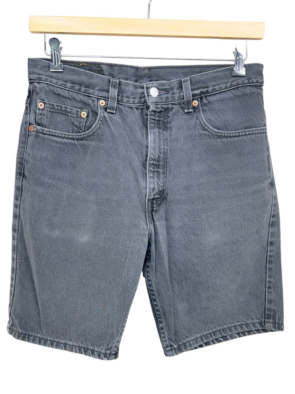 Levis 505 Black Fade Denim Shorts Jorts Mens W34